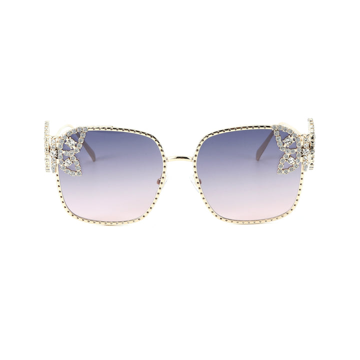 Luxury Butterfly Square Sunglasses For Women - Purple