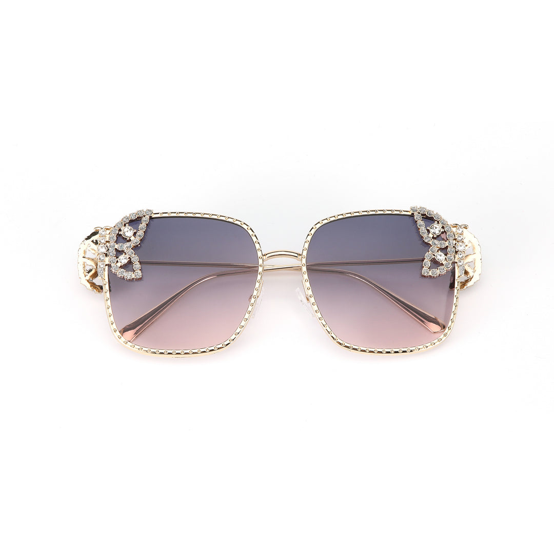 Luxury Butterfly Square Sunglasses For Women - Purple