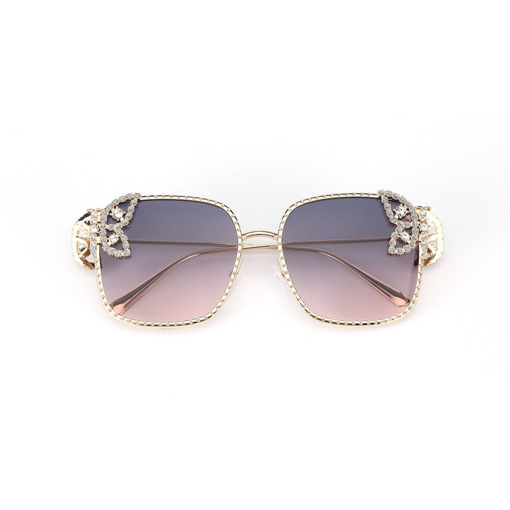 Luxury Butterfly Square Sunglasses For Women - Purple