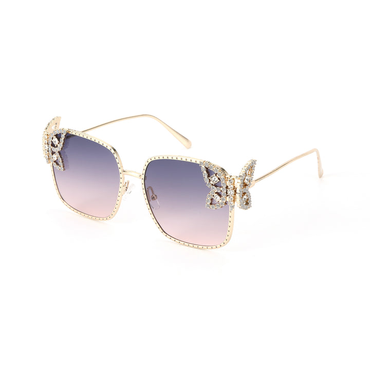 Luxury Butterfly Square Sunglasses For Women - Purple