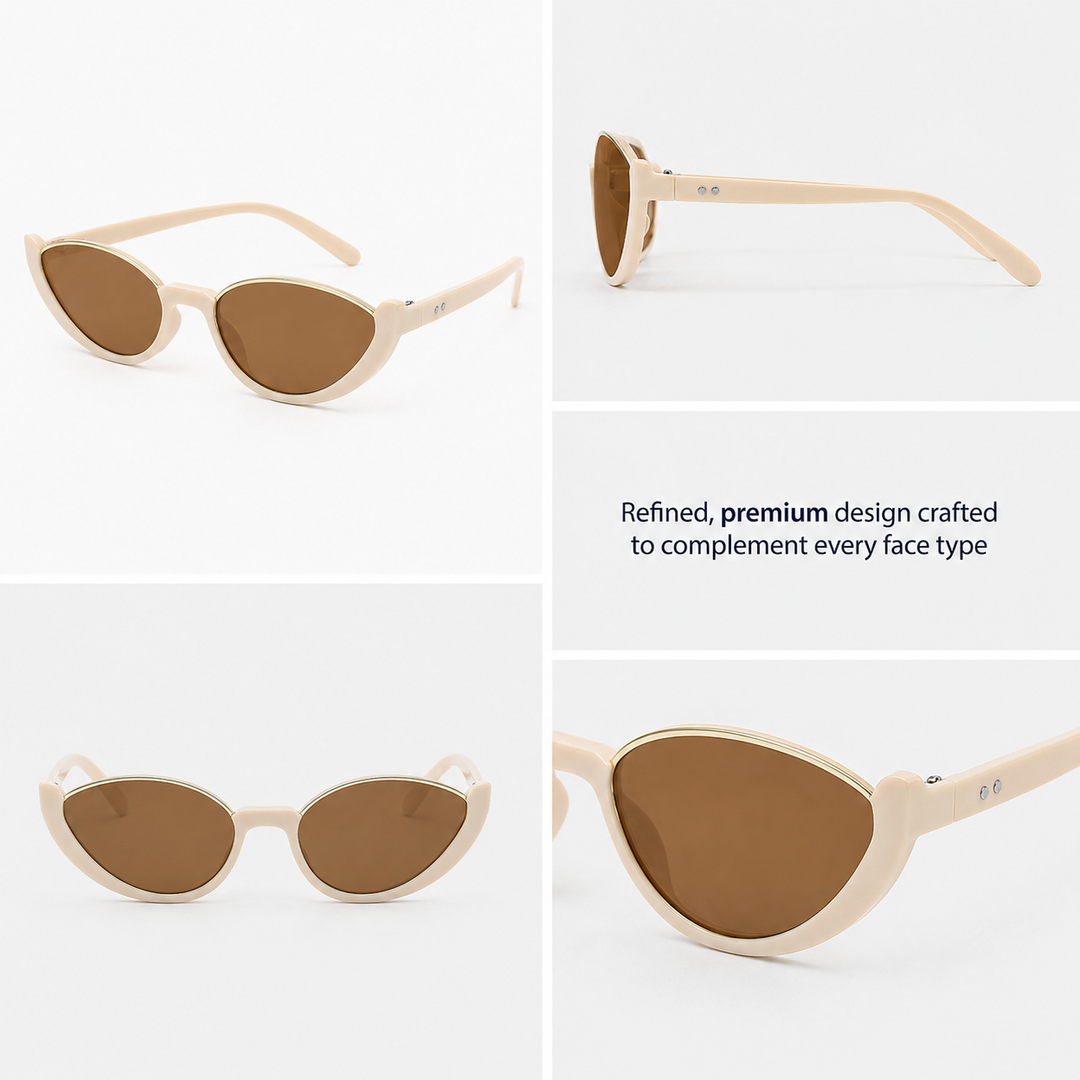 Summer Perfect Cat Eye Brown Tinted Sunglasses