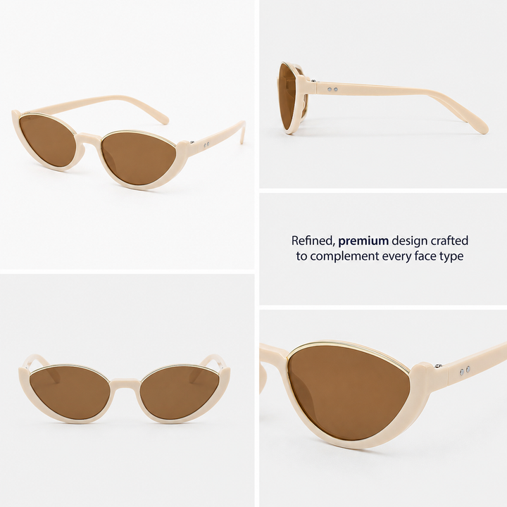 Summer Perfect Cat Eye Brown Tinted Sunglasses