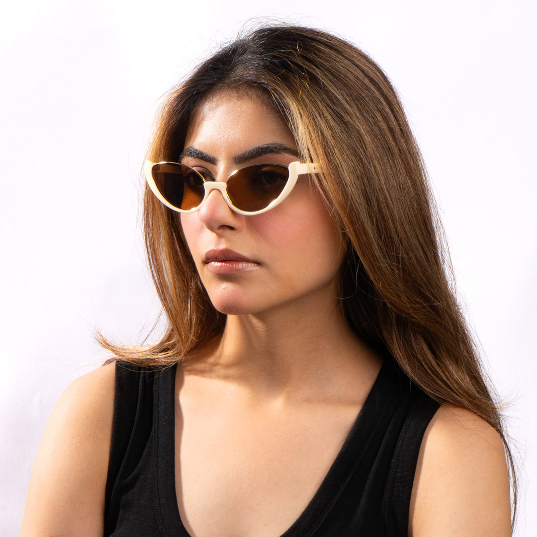Summer Perfect Cat Eye Brown Tinted Sunglasses