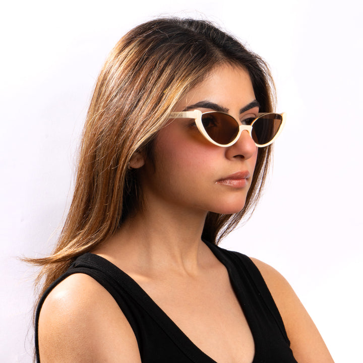 Summer Perfect Cat Eye Brown Tinted Sunglasses