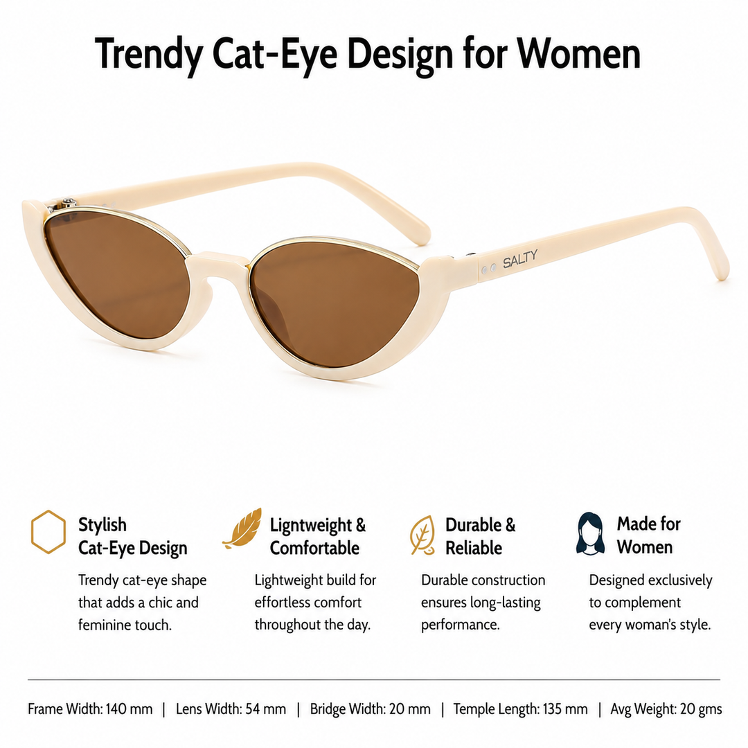 Summer Perfect Cat Eye Brown Tinted Sunglasses