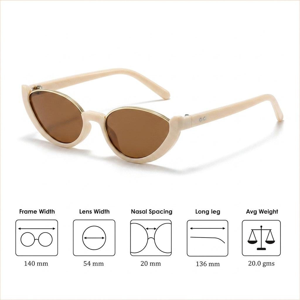 Summer Perfect Cat Eye Brown Tinted Sunglasses