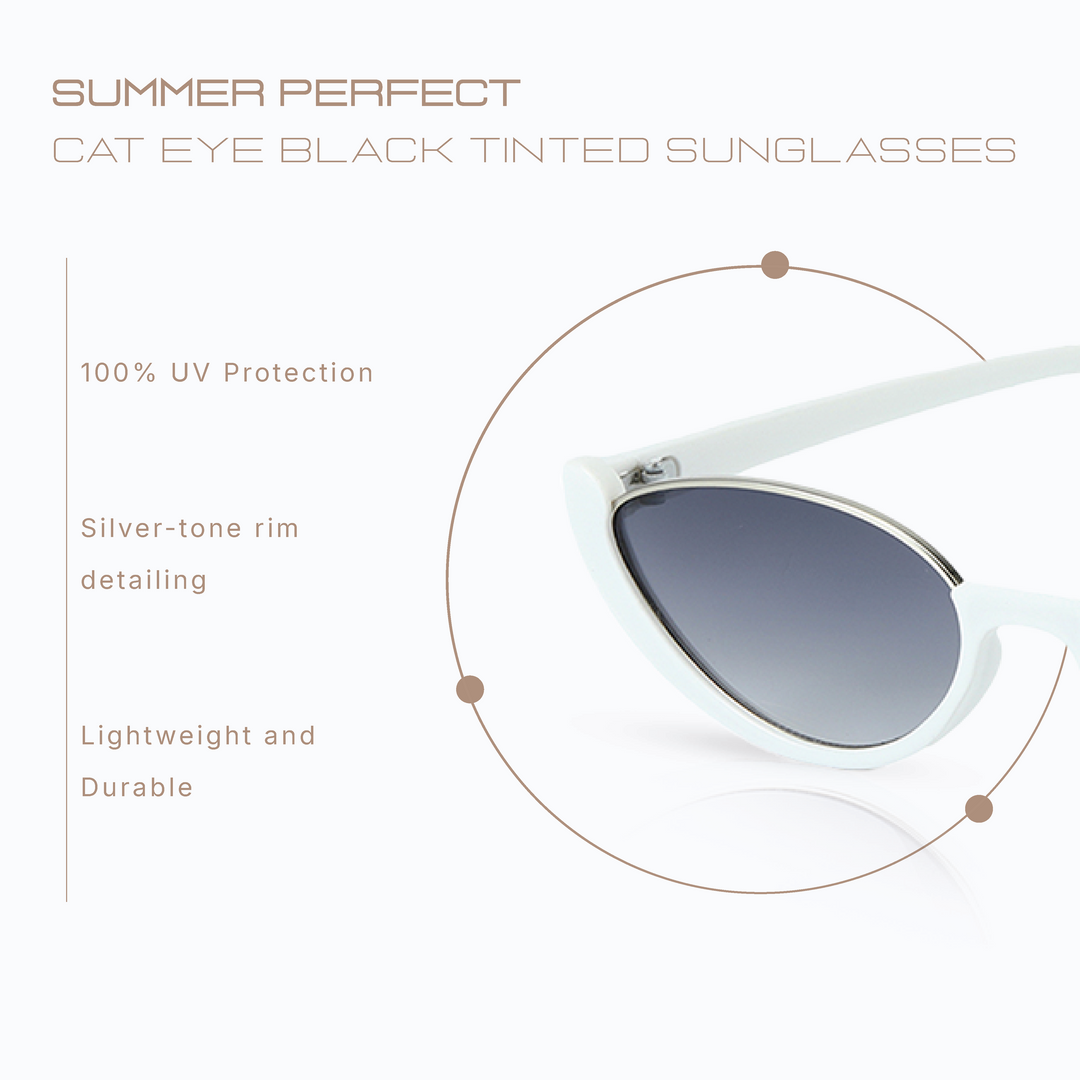 Summer Perfect Cat Eye Black Tinted Sunglasses