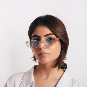 Summer Perfect Cat Eye Blue Tinted Sunglasses