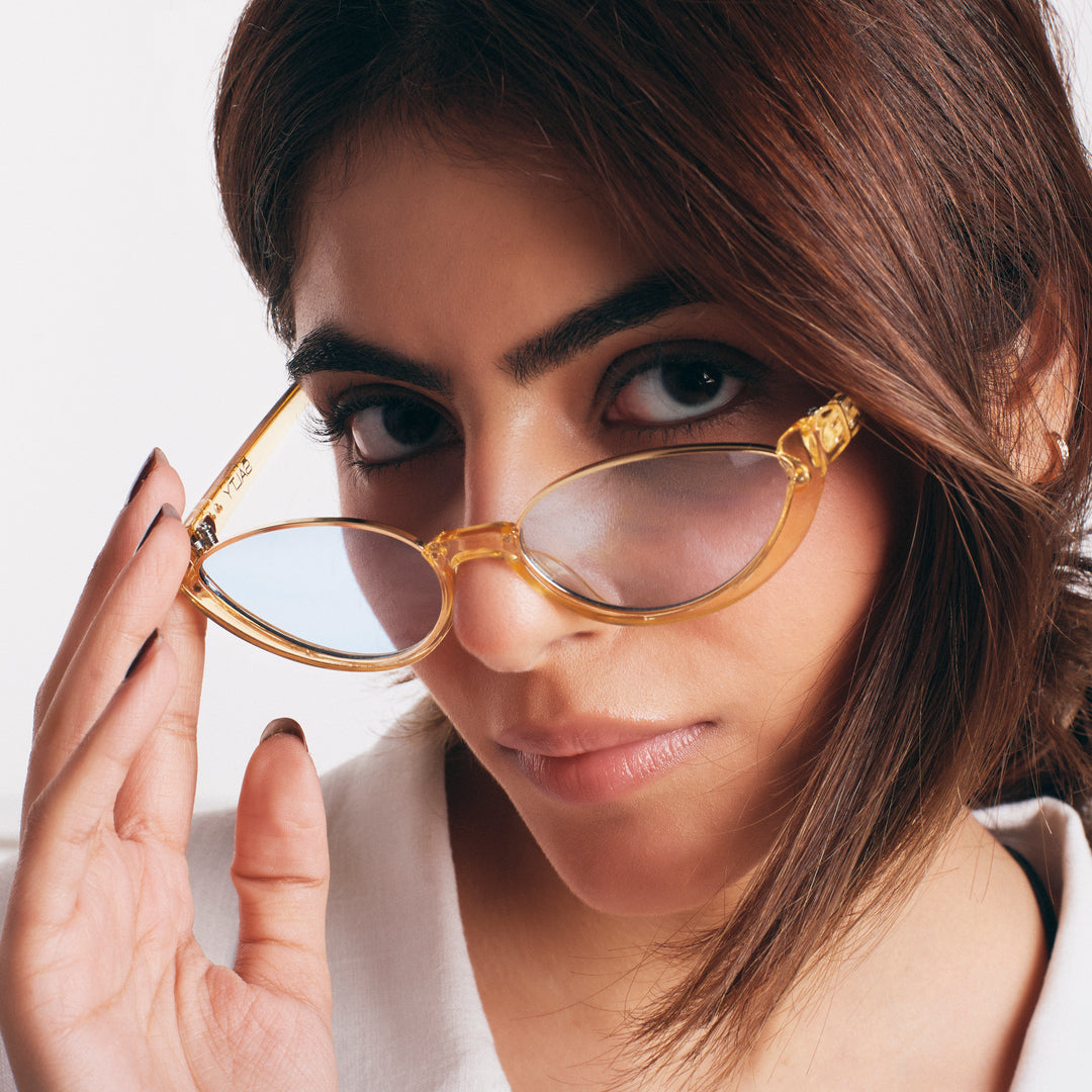 Summer Perfect Cat Eye Blue Tinted Sunglasses