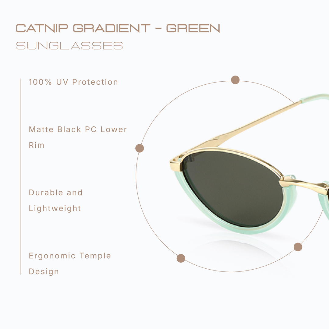 Catnip Gradient UV400 Protection Shades - Green