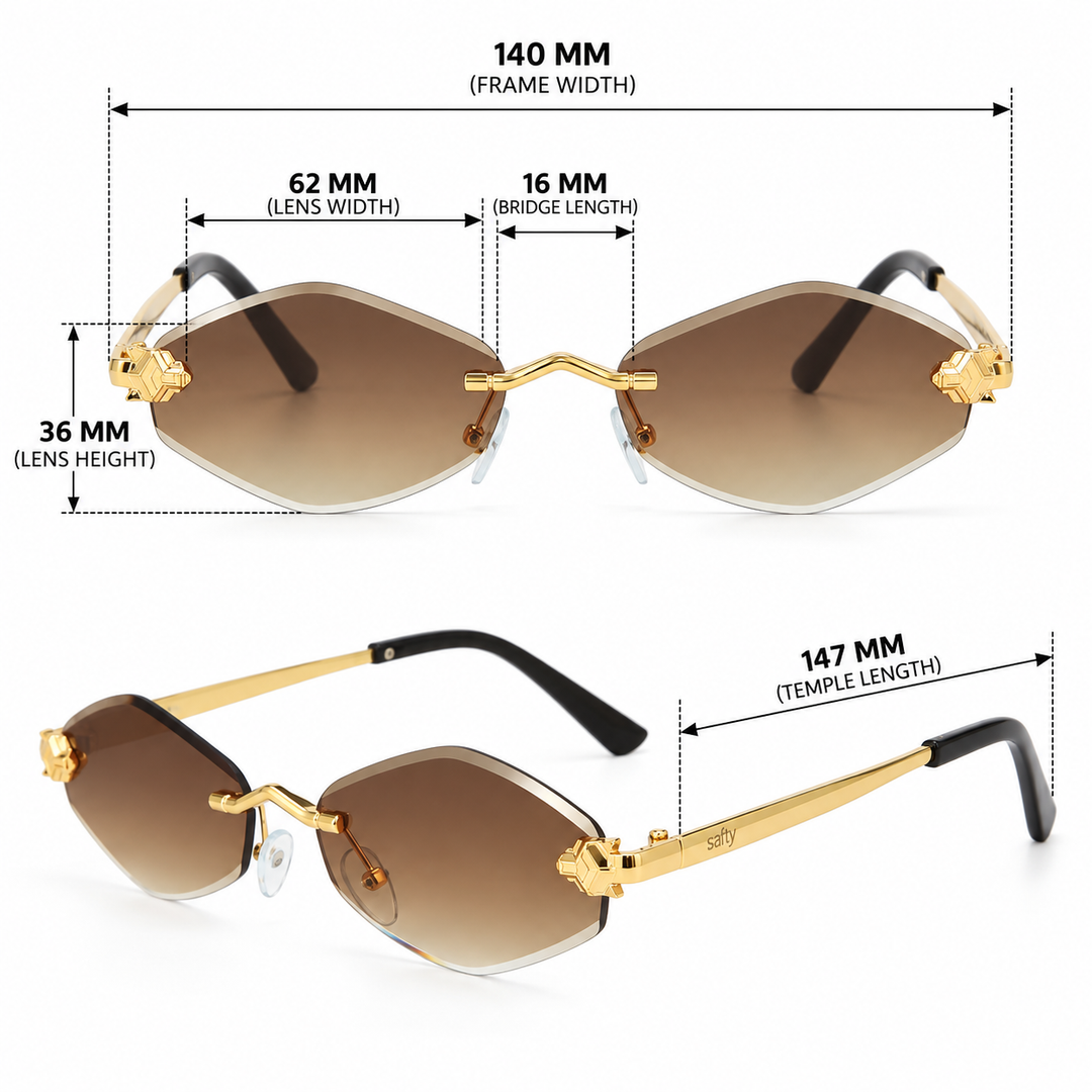 Retro Hexagon UV400 Protection Sunglasses - Brown
