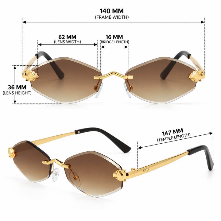 Retro Hexagon UV400 Protection Sunglasses - Brown