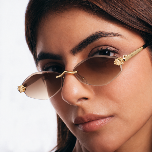 Retro Hexagon UV400 Protection Sunglasses - Brown