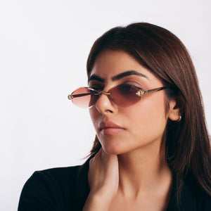 Retro Hexagon UV400 Protection Sunglasses - Brown - Salty Accessories