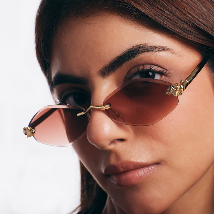 Retro Hexagon UV400 Protection Sunglasses - Brown