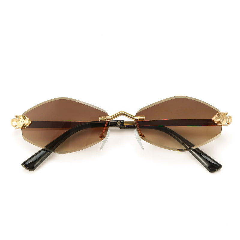 Retro Hexagon UV400 Protection Sunglasses - Brown