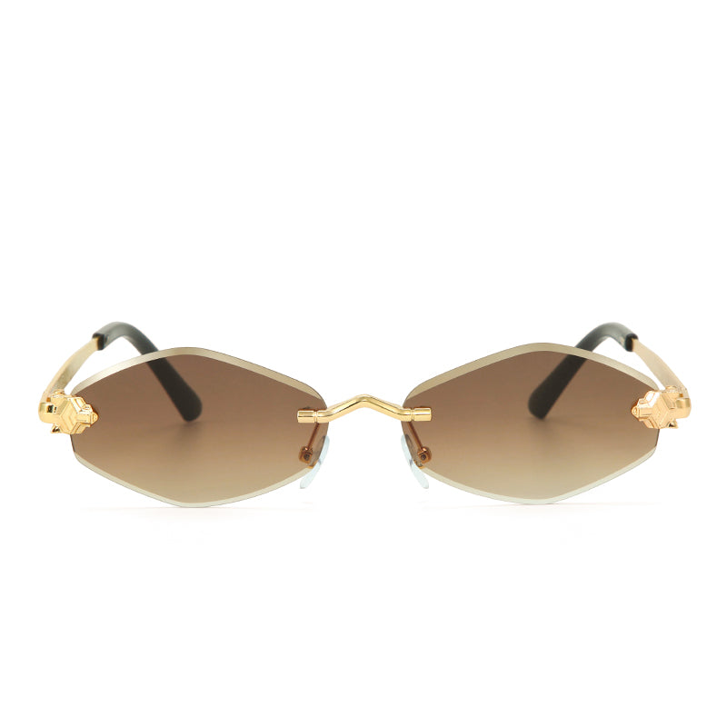 Retro Hexagon UV400 Protection Sunglasses - Brown