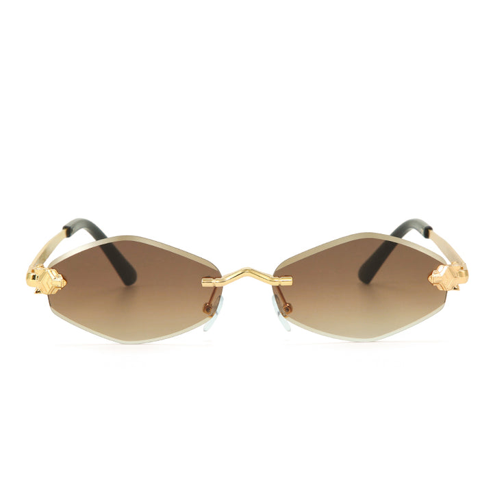Retro Hexagon UV400 Protection Sunglasses - Brown