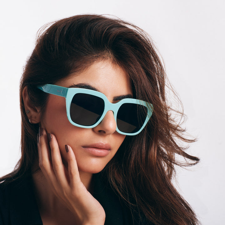 Coastal Chic Aqua Blue Frame Fashion Sunglasses for Girls