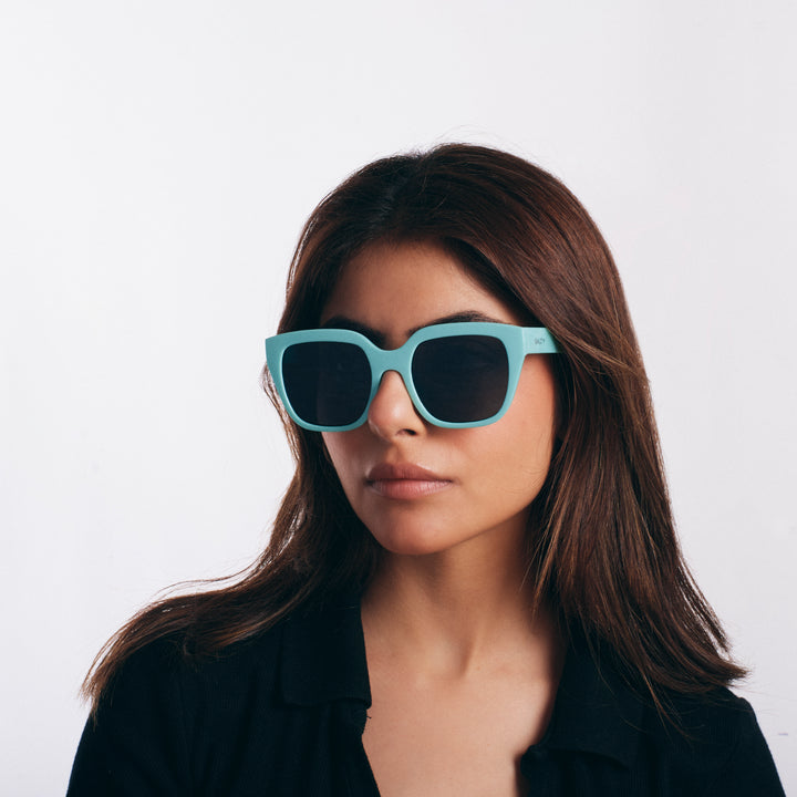 Coastal Chic Aqua Blue Frame Fashion Sunglasses for Girls