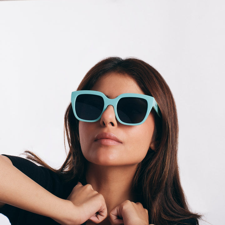 Coastal Chic Aqua Blue Frame Fashion Sunglasses for Girls