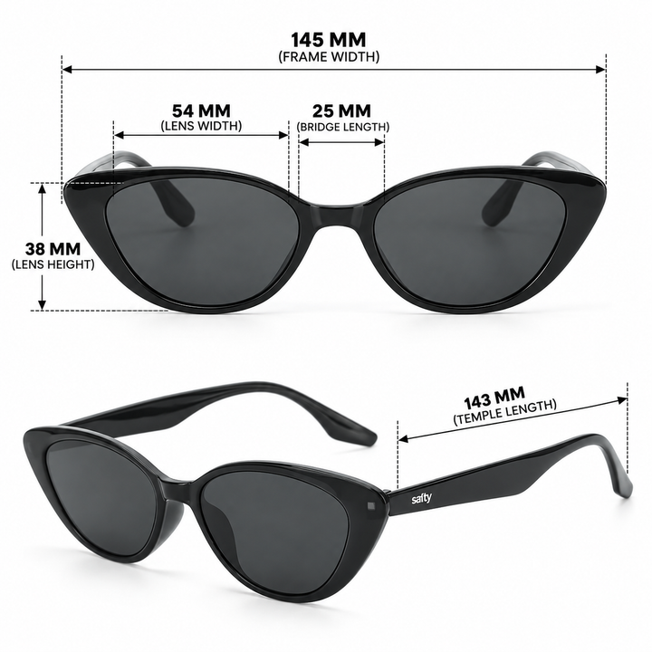 Vintage Black Oval UV Protection Sunglasses