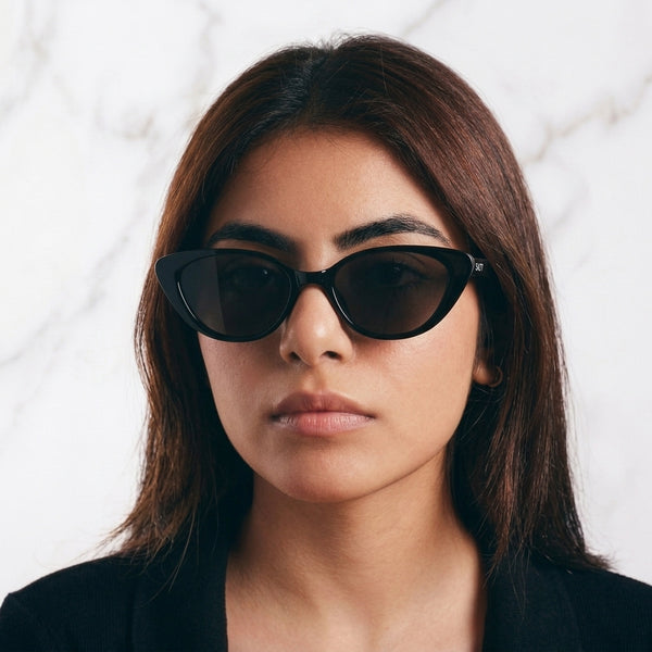 Vintage Black Oval UV Protection Sunglasses