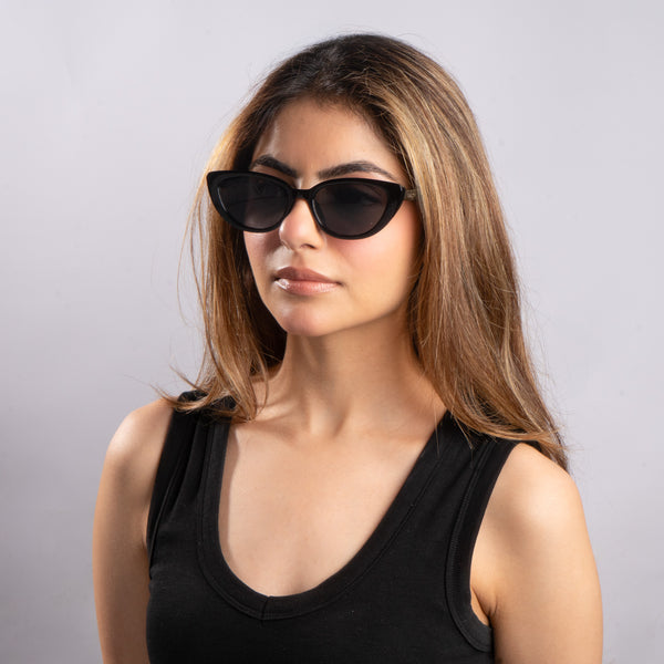 Vintage Black Oval UV Protection Sunglasses