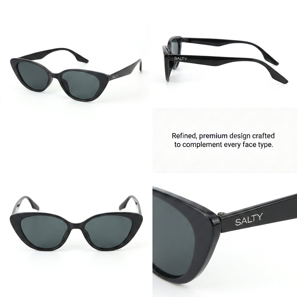 Vintage Black Oval UV Protection Sunglasses