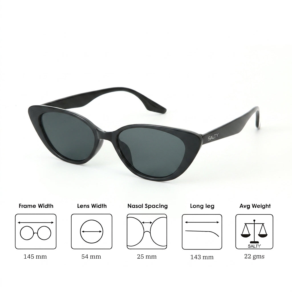 Vintage Black Oval UV Protection Sunglasses