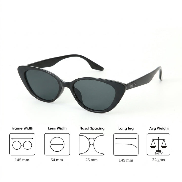 Vintage Black Oval UV Protection Sunglasses