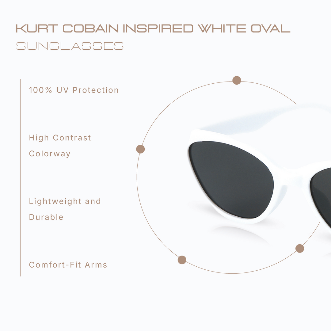 Kurt Cobain White Oval Sunglasses
