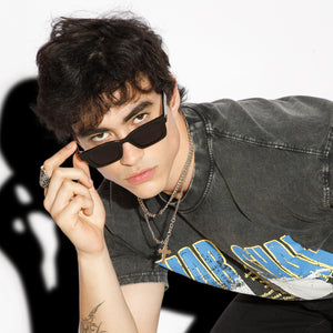 Statement Rectangular Black UV Protection Sunglasses