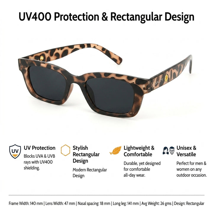 Statement Rectangular UV Protection Sunglasses