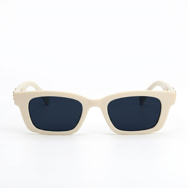 Statement Rectangular White UV Protection Shades