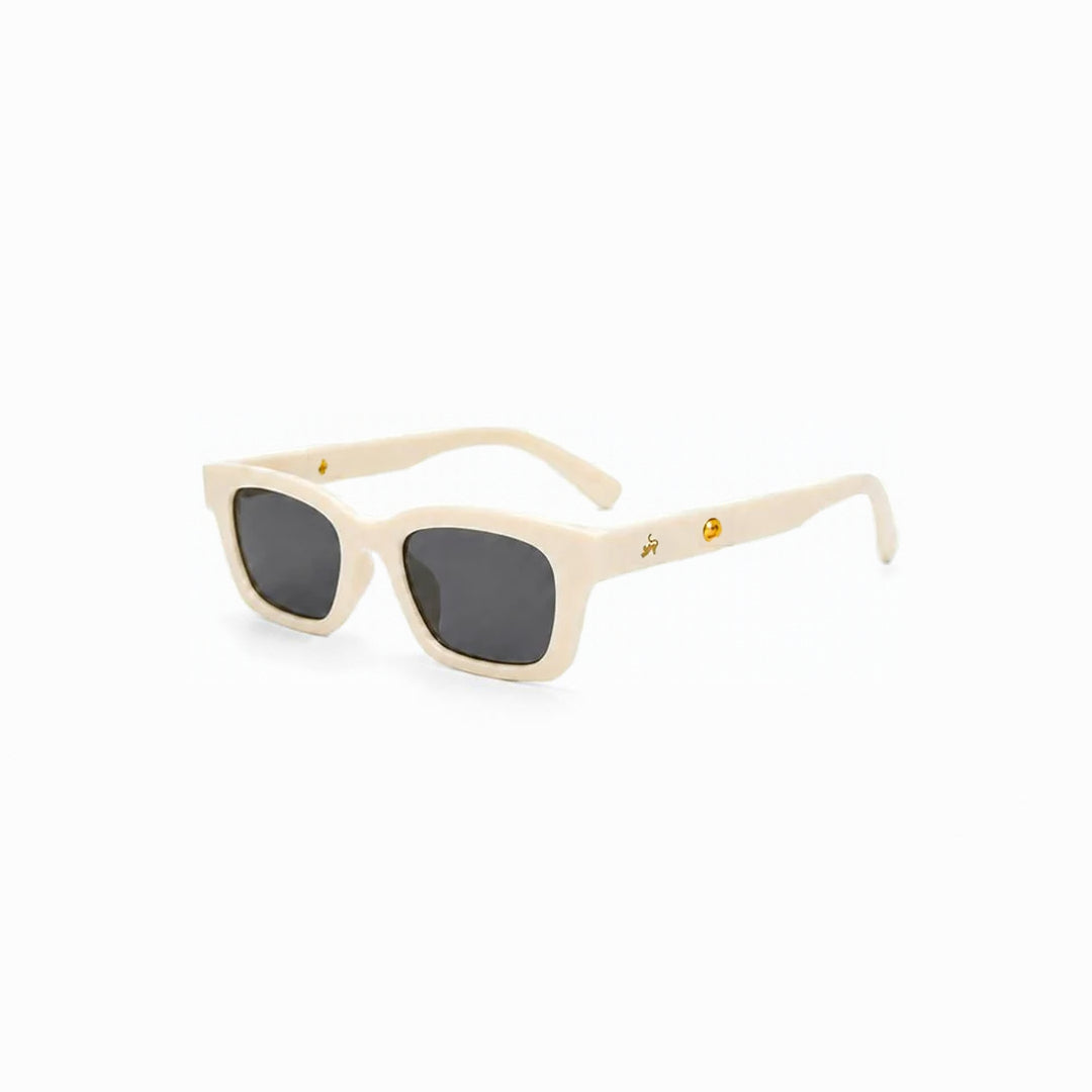 Statement Rectangular White UV Protection Shades