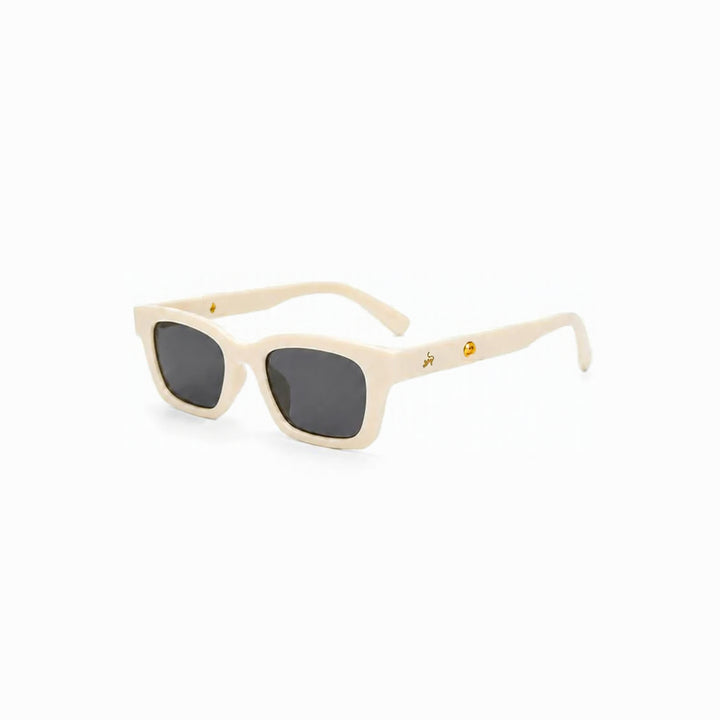 Statement Rectangular White UV Protection Shades