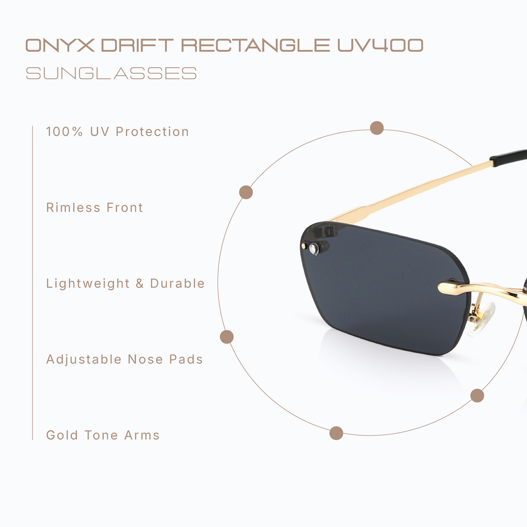 Onyx Drift Rectangle UV400 Protective Men's Sunglasses
