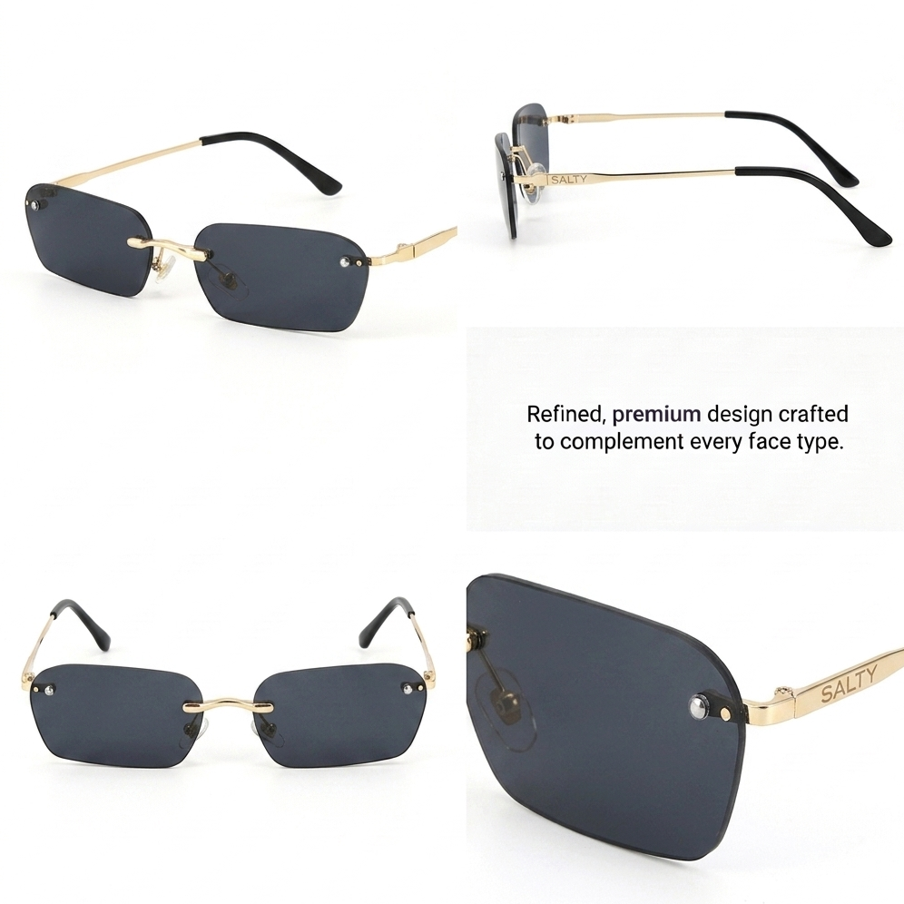 Onyx Drift Rectangle UV400 Protective Sunglasses
