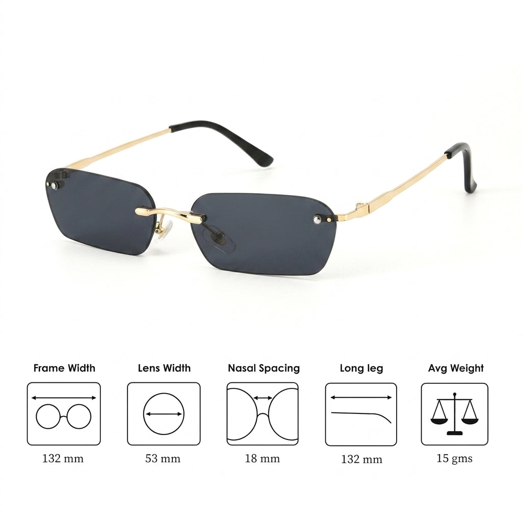 Onyx Drift Rectangle UV400 Protective Men's Sunglasses