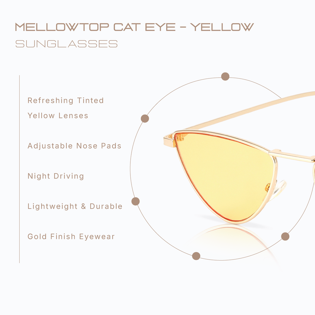 Mellowtop Cat Eye Sunglasses - Yellow