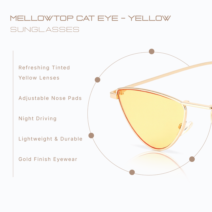 Mellowtop Cat Eye Sunglasses - Yellow