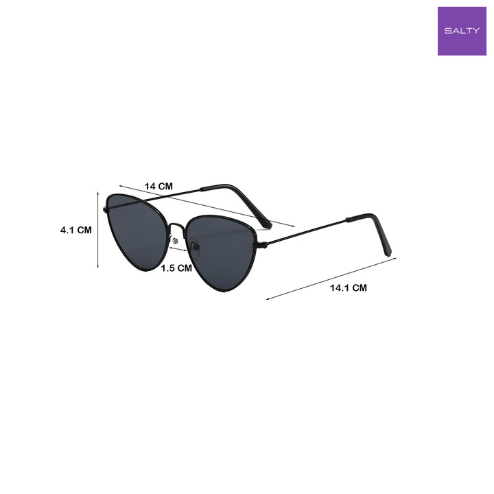 Cherry Blaze Cat-Eye Black Sunglasses for Women - Salty Accessories