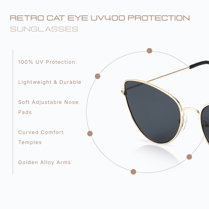 Retro Cat Eye UV400 Protection Sunglasses for Women