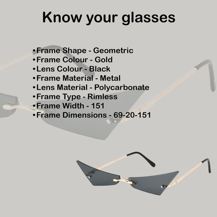 Rimless Cat Eye Sunglasses