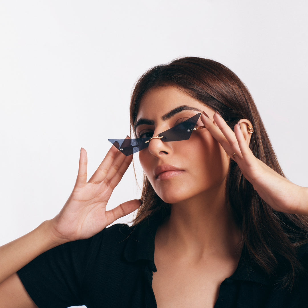 Rimless Cat Eye Sunglasses