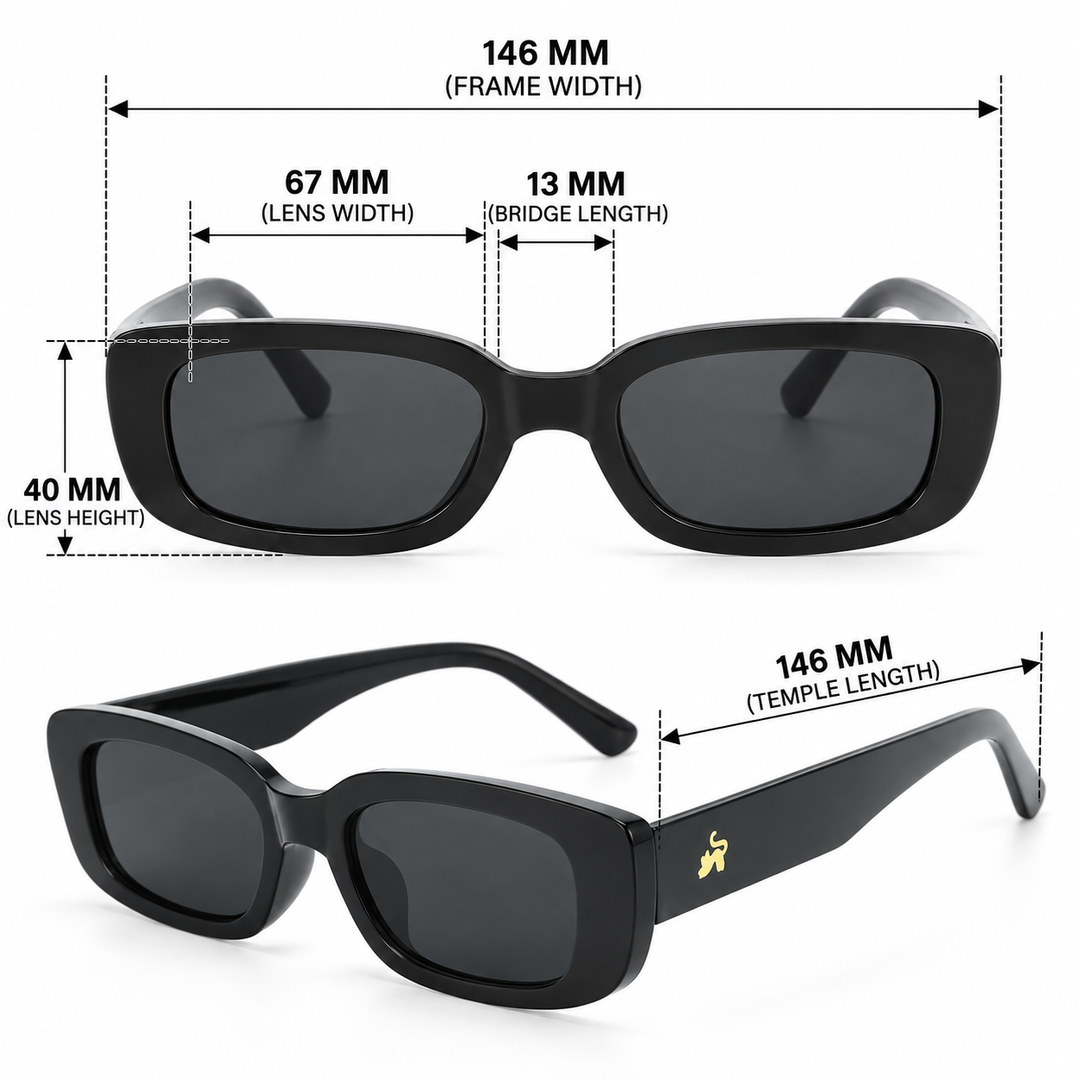 Kylie Jenner Inspired Rectangular Black Shades