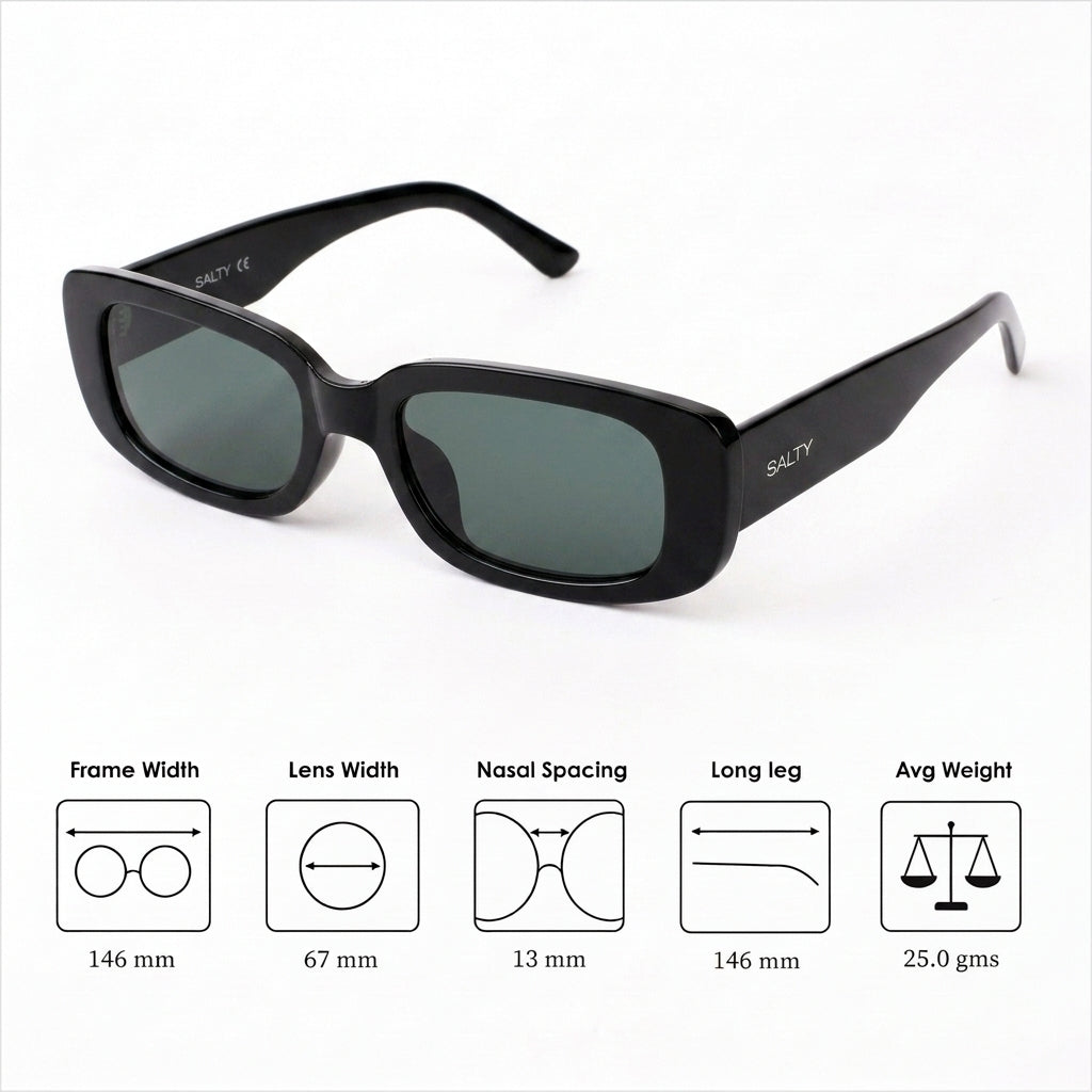 Kylie Jenner Inspired Rectangular Black Shades