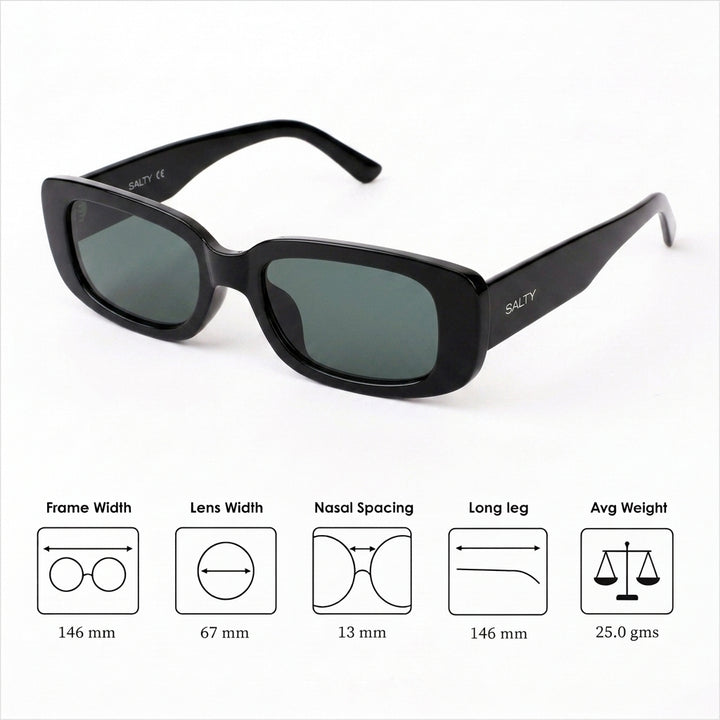 Kylie Jenner Inspired Rectangular Black Shades