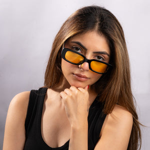 Bold Rectangular Night Driving Sunglasses